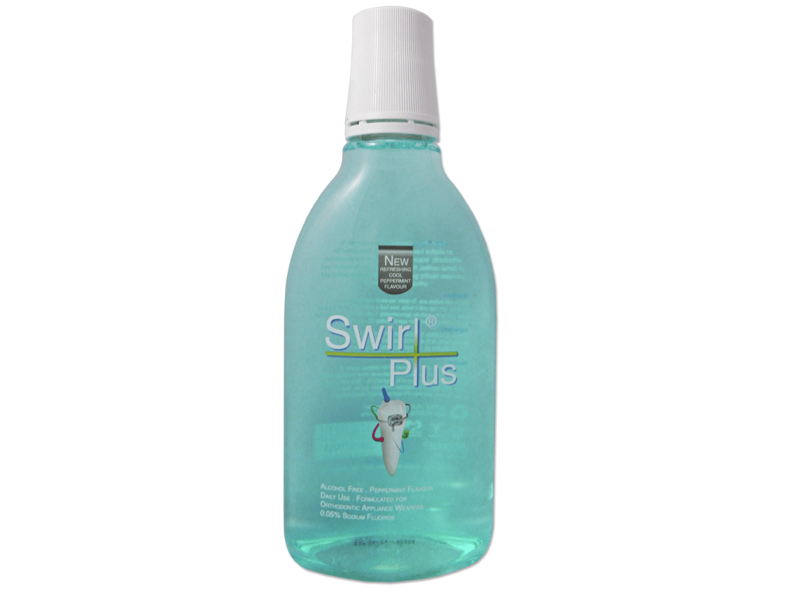 Swirl plus mouthwash, 0.05% Sodium Fluoride, 500ml (£ 8.00)
